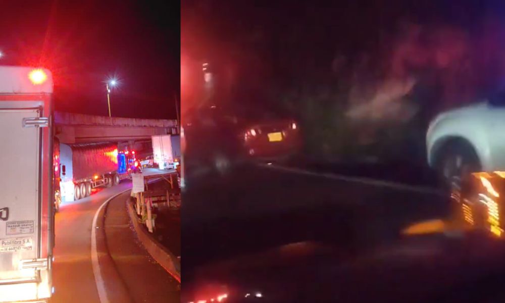 Congestión vehicular en la vía Cajamarca - Ibagué por accidente en el sector del Tigre