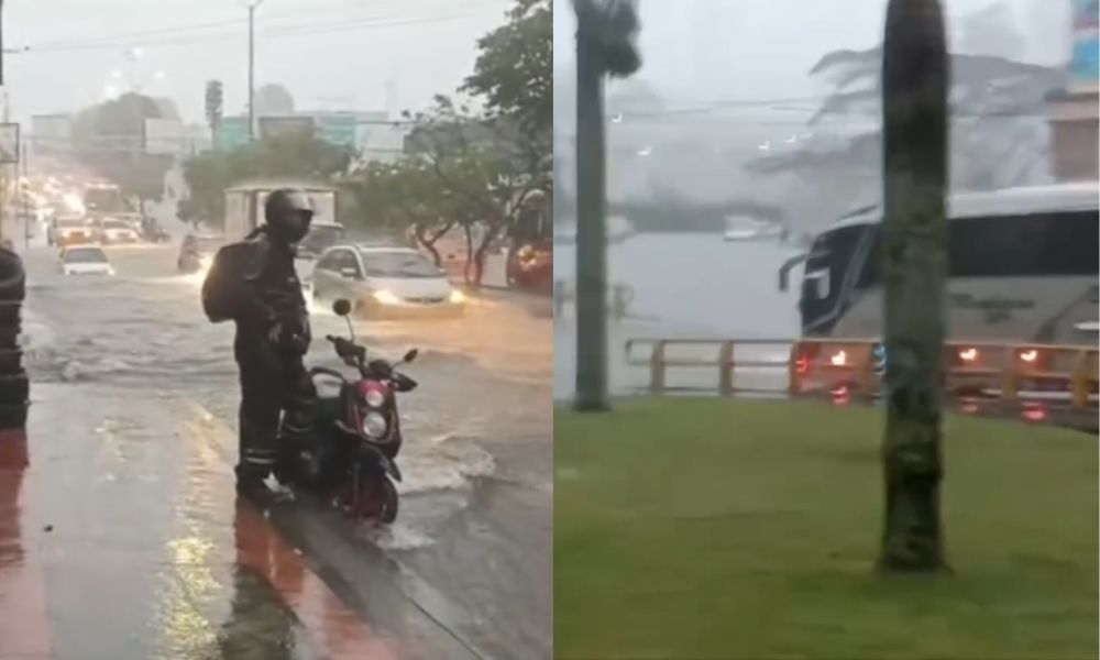 Fuerte aguacero en Armenia Quindío causa inundaciones