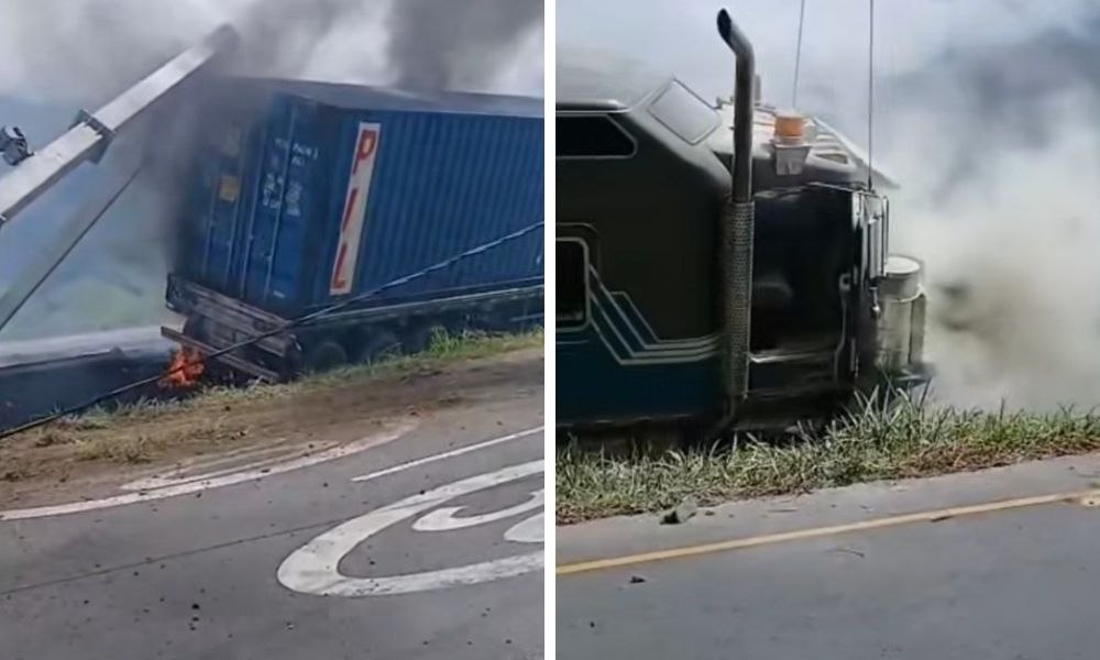 Hoy se presento accidente bajando del Alto Calima hacia Buenaventura. Gracias a Dios el conductor está bien gracias a Dios